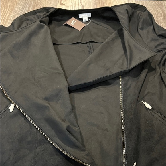 J. Jill Black Asymmetrical Zip Jacket New with tag Sizes large - Picture 5 of 7